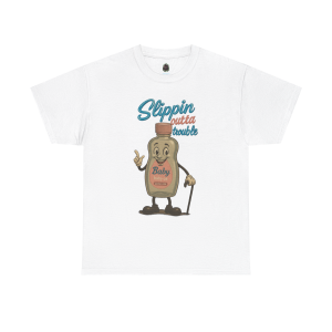 Slippin' Outta Trouble – Funny Baby Oil Cartoon T-Shirt
